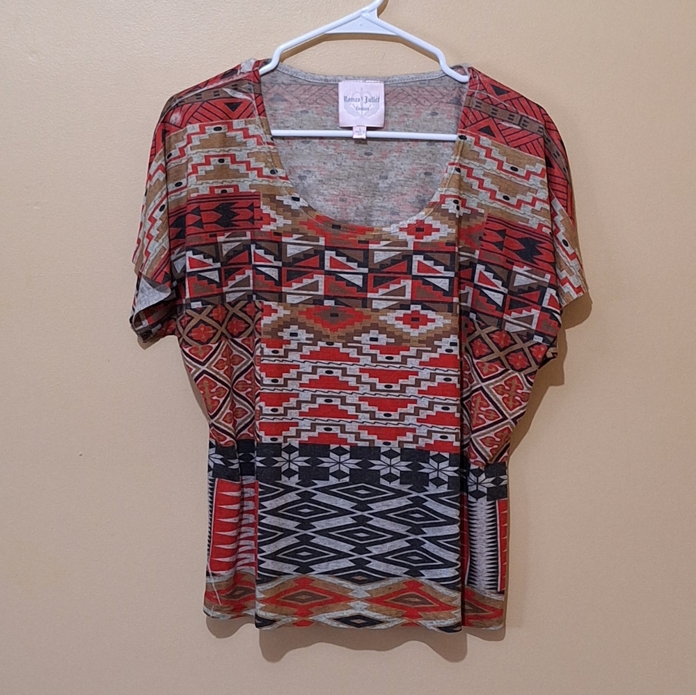 Romeo & Juliet Couture Aztec Patterned Tshirt